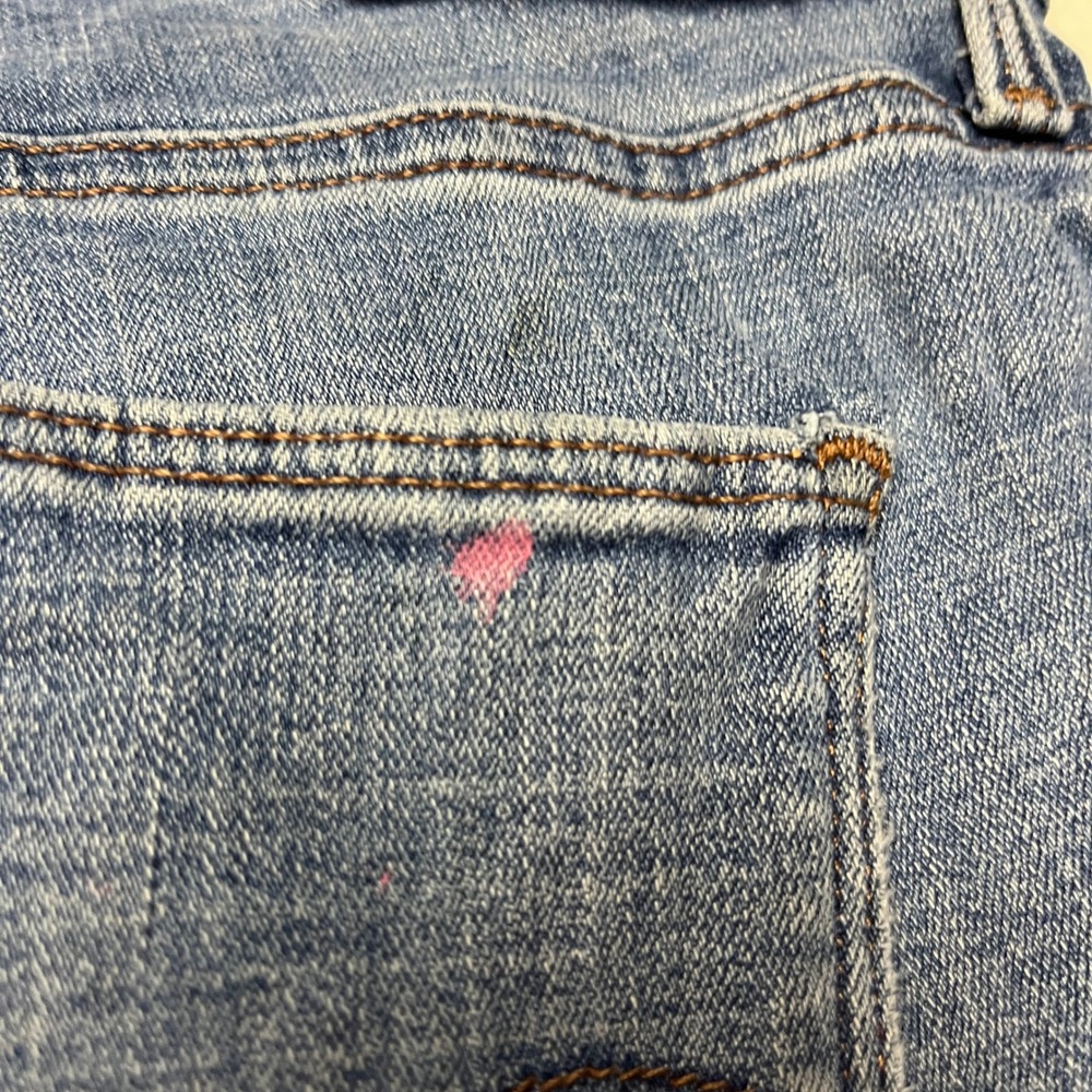 Levi's Slimming Bootcut Jeans Womens 32 Blue Denim - Paint Stains - Picture 9 of 13